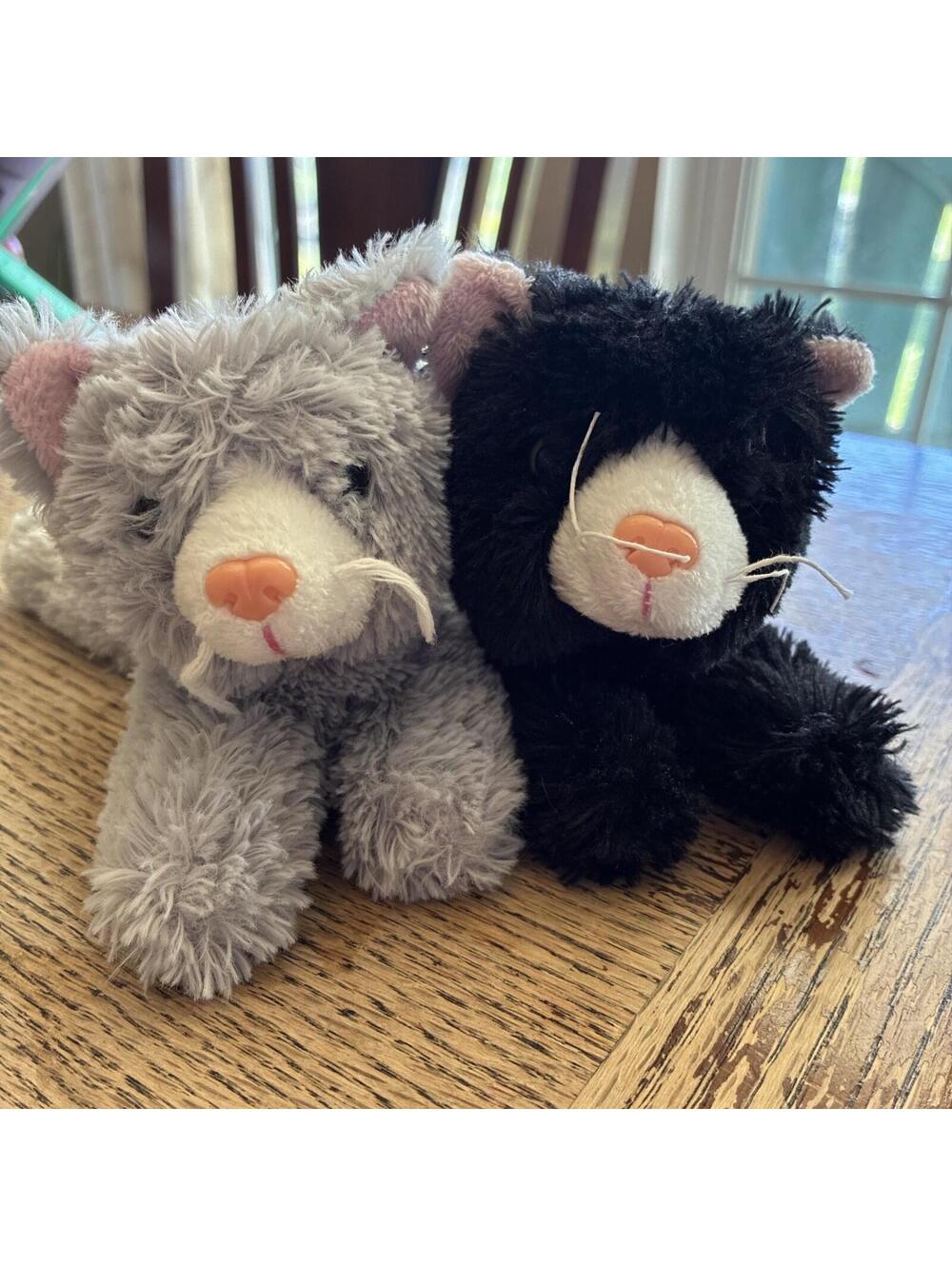 Unipak Kitty Cat Plush LOT Smalls Kittens Stuffed Animals 7” Black Gray